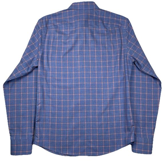Untuckit Men’s Long Sleeve Button Up Blue Pink Check- M - Picture 8 of 9
